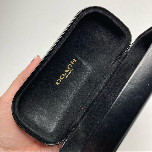 COACH Black Embossed Large Hard Shell Sunglasses Travel Case - Picture 12 of 16